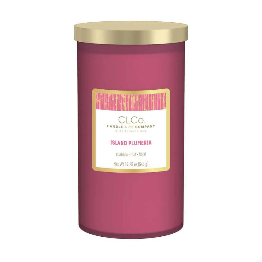 Candle-lite Frosted Jar Candle Island Plumeria 19.25 oz.