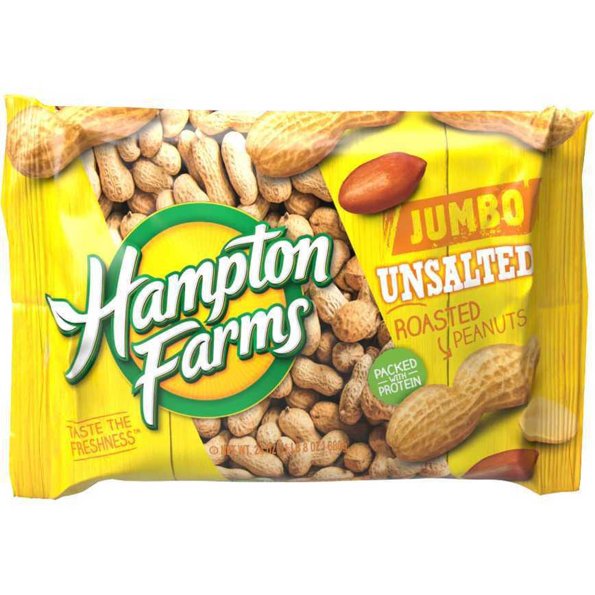Hampton Farms Unsalted Roasted Peanuts Jumbo 18 oz.