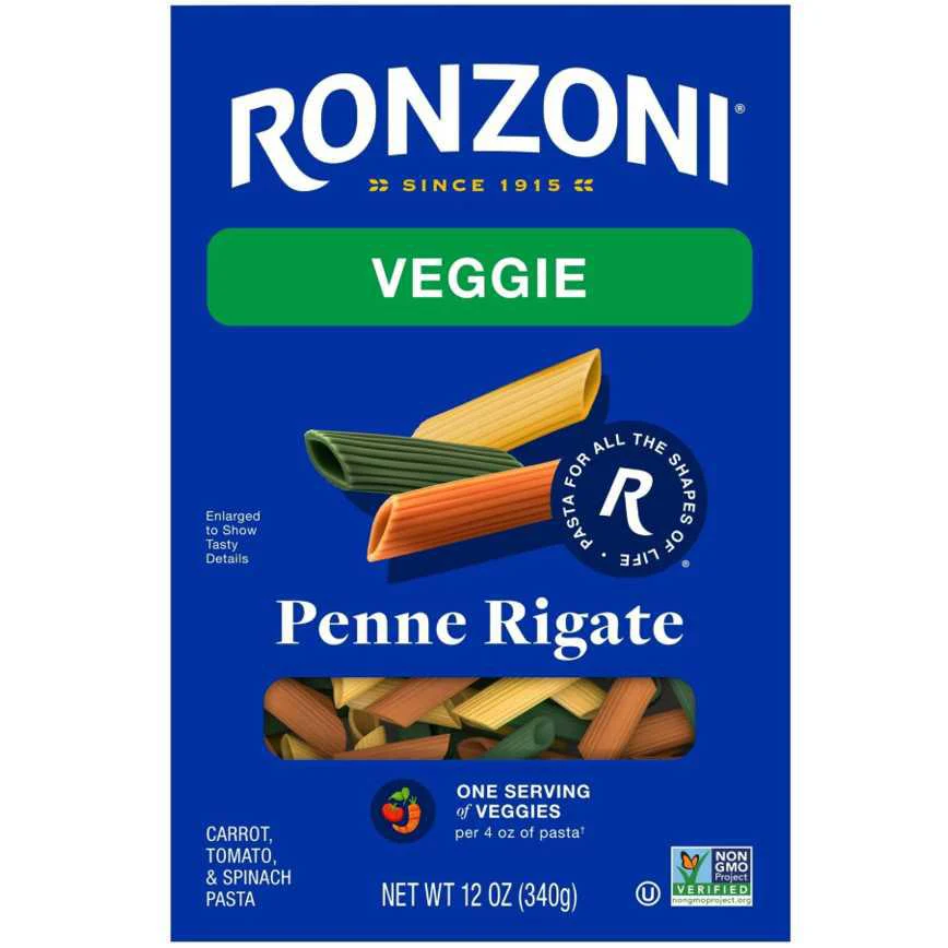 Ronzoni Tri-Color Veggie Penne Pasta 12 oz.