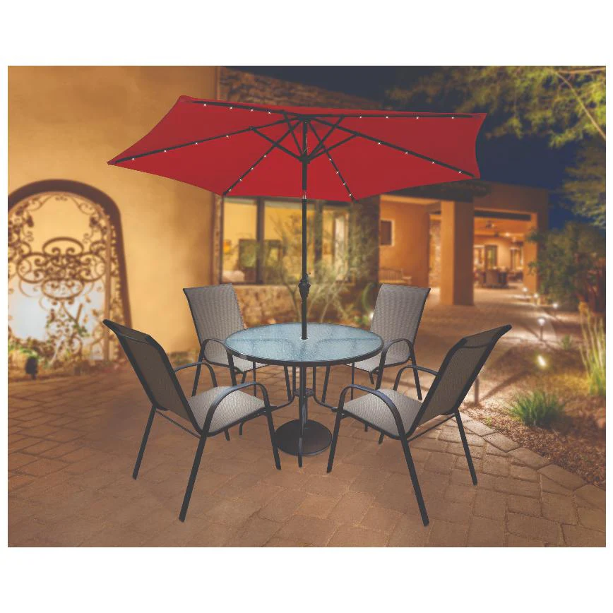 Sarasota Breeze Solar Steel Market Umbrella 9'