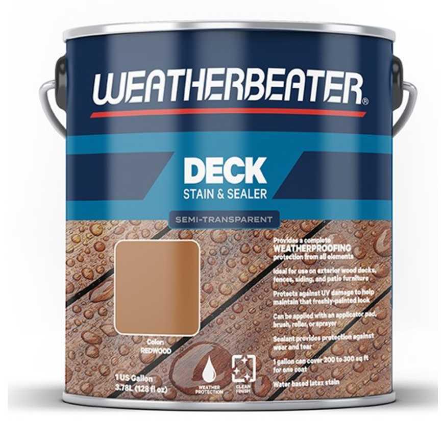 Weatherbeater Deck Stain & Sealer Redwood 1 Gal.